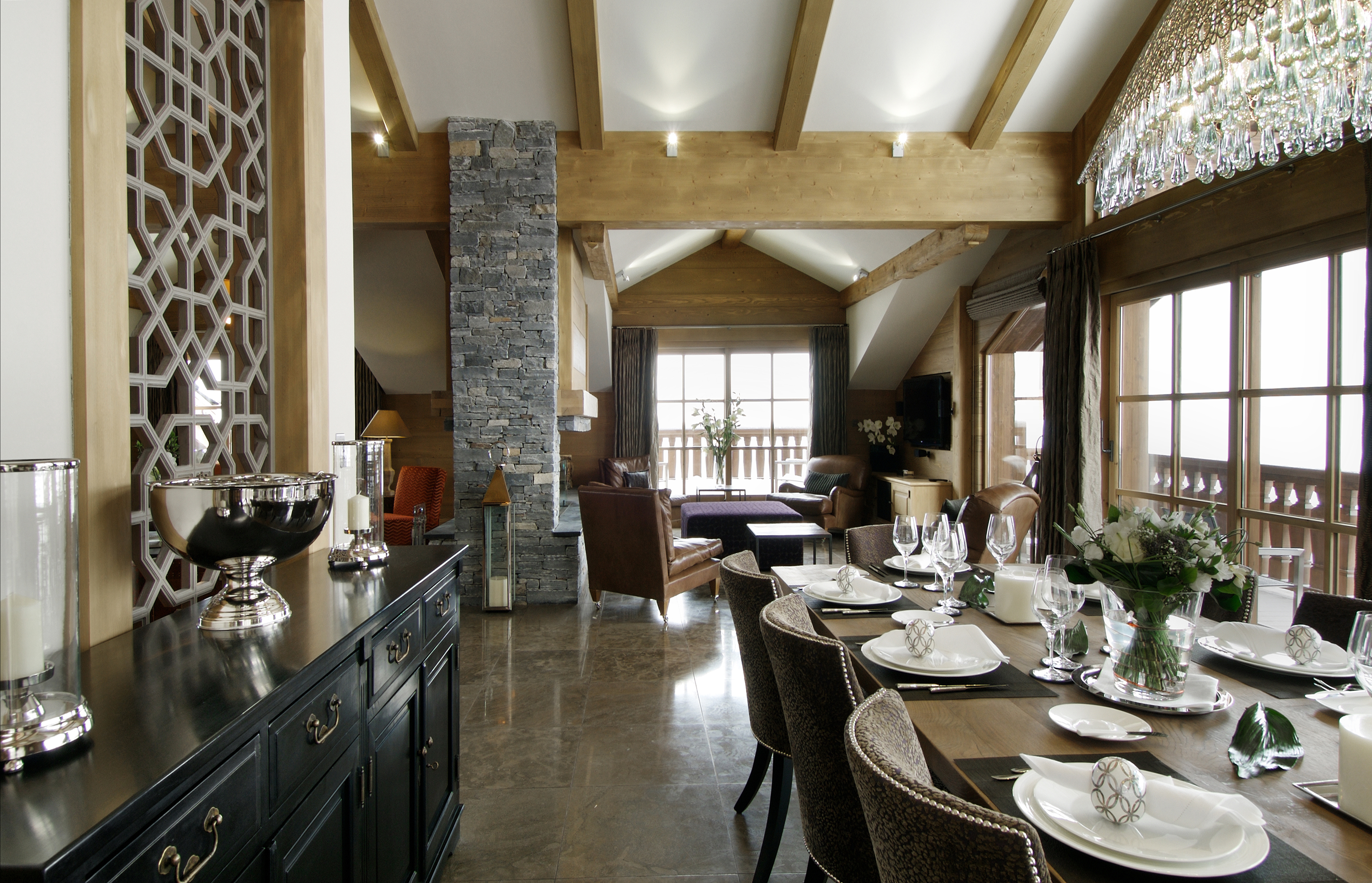 A French Alpine ski chalet, 'Le Blanchot' in Courchevel 1850